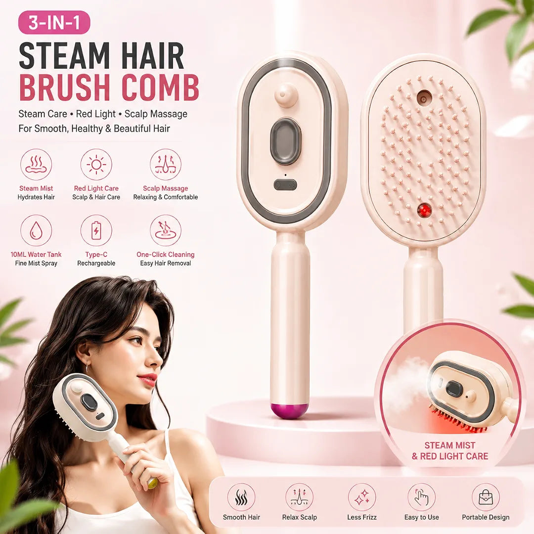 3-in-1 Steam Hair Brush Comb
