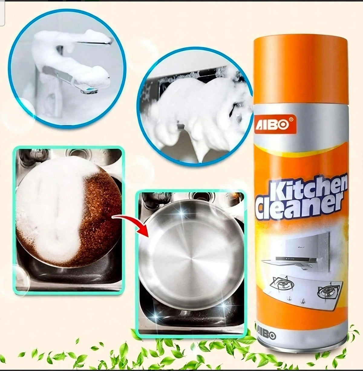 Kitchen Cleaner Oil & Grease Stain Remover Stove & Chimney Cleaner Spray