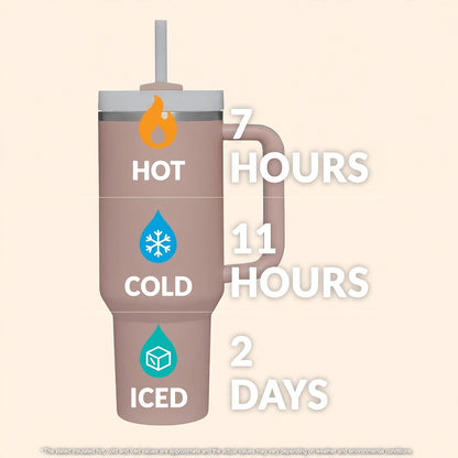 1200ML Stainless Steel Tumbler With Straw (Multicolour