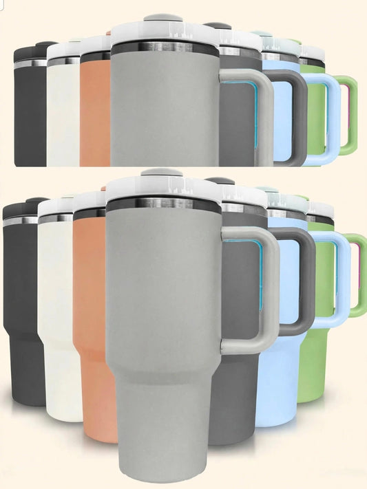 1200ML Stainless Steel Tumbler With Straw (Multicolour