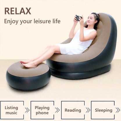 Inflatable Leisure Sofa Chair and Footstool