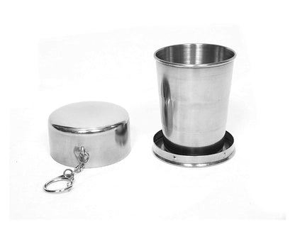 Folding stainless steel travel mug