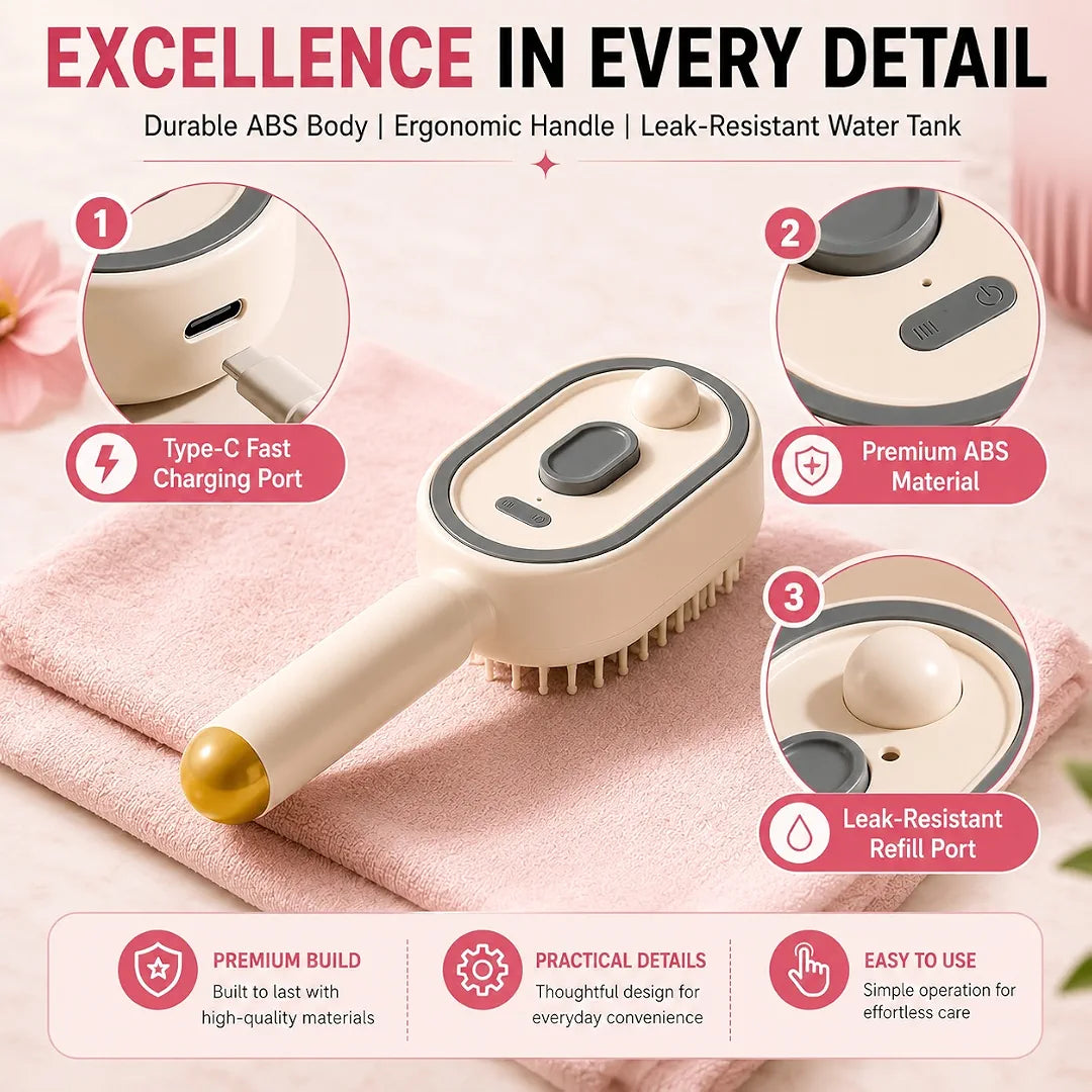 3-in-1 Steam Hair Brush Comb