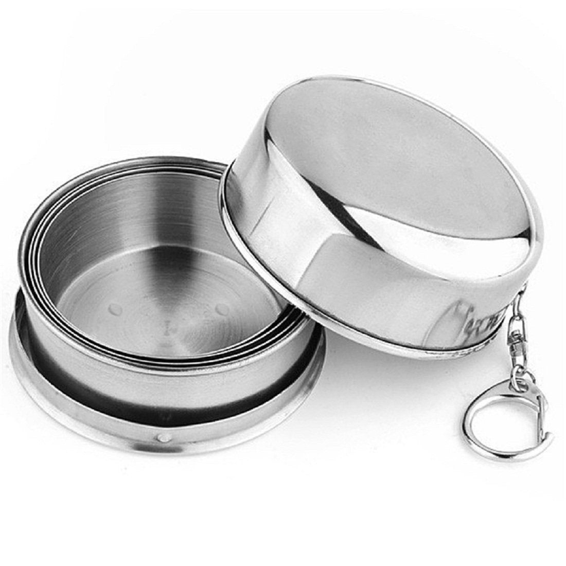 Folding stainless steel travel mug